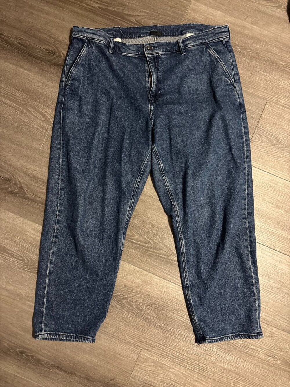 Blue Uniqlo Drawstring Barrel Jeans